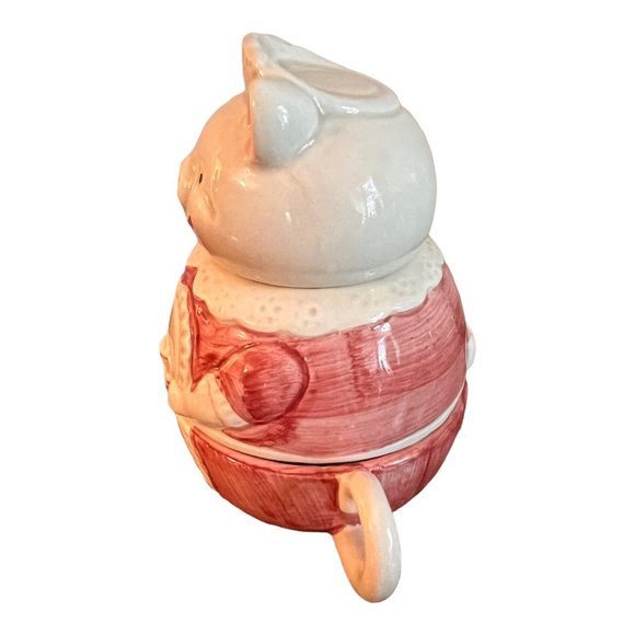 Vtg Kitchen Helpers Stackable Sugar and Creamer Pig Pink, White Ron Gordon1986 - Picture 5 of 14